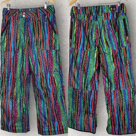 NIKE AGC Gore Tex Snowboard Pants Ski Snowpants Multicolor Womens Size Small USA